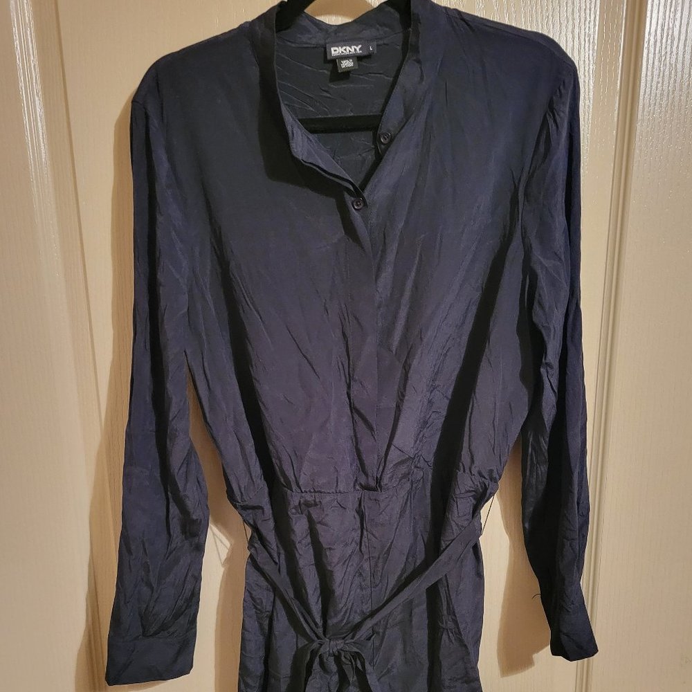 DKNY Shorts Romper Black, Silk SZ Large